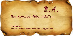 Markovits Adorján névjegykártya